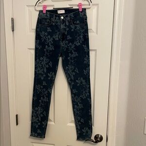 Jen7 high rise floral skinny jeans